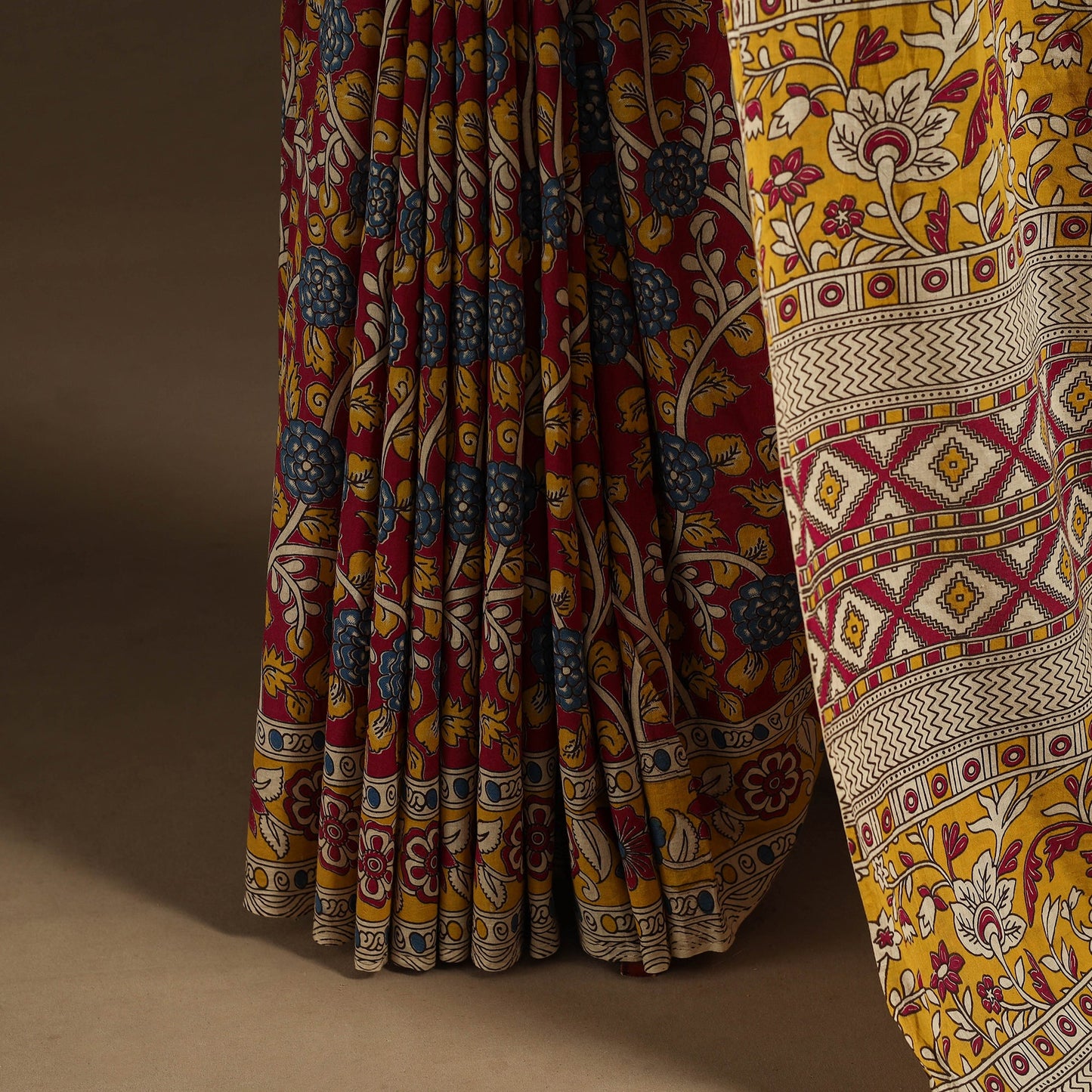 Red - printed cotton nellore kalamkari saree 20