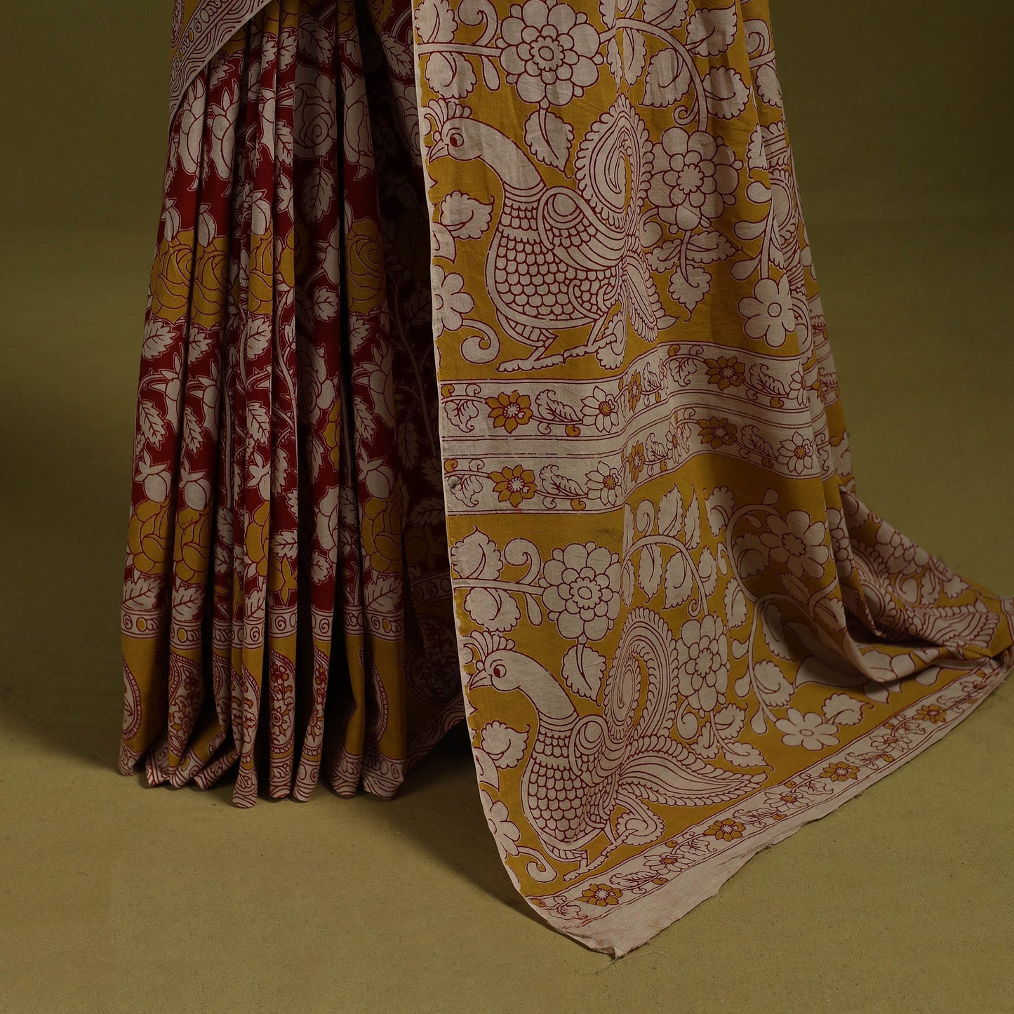Printed cotton nellore kalamkari saree 36 - handcrafted