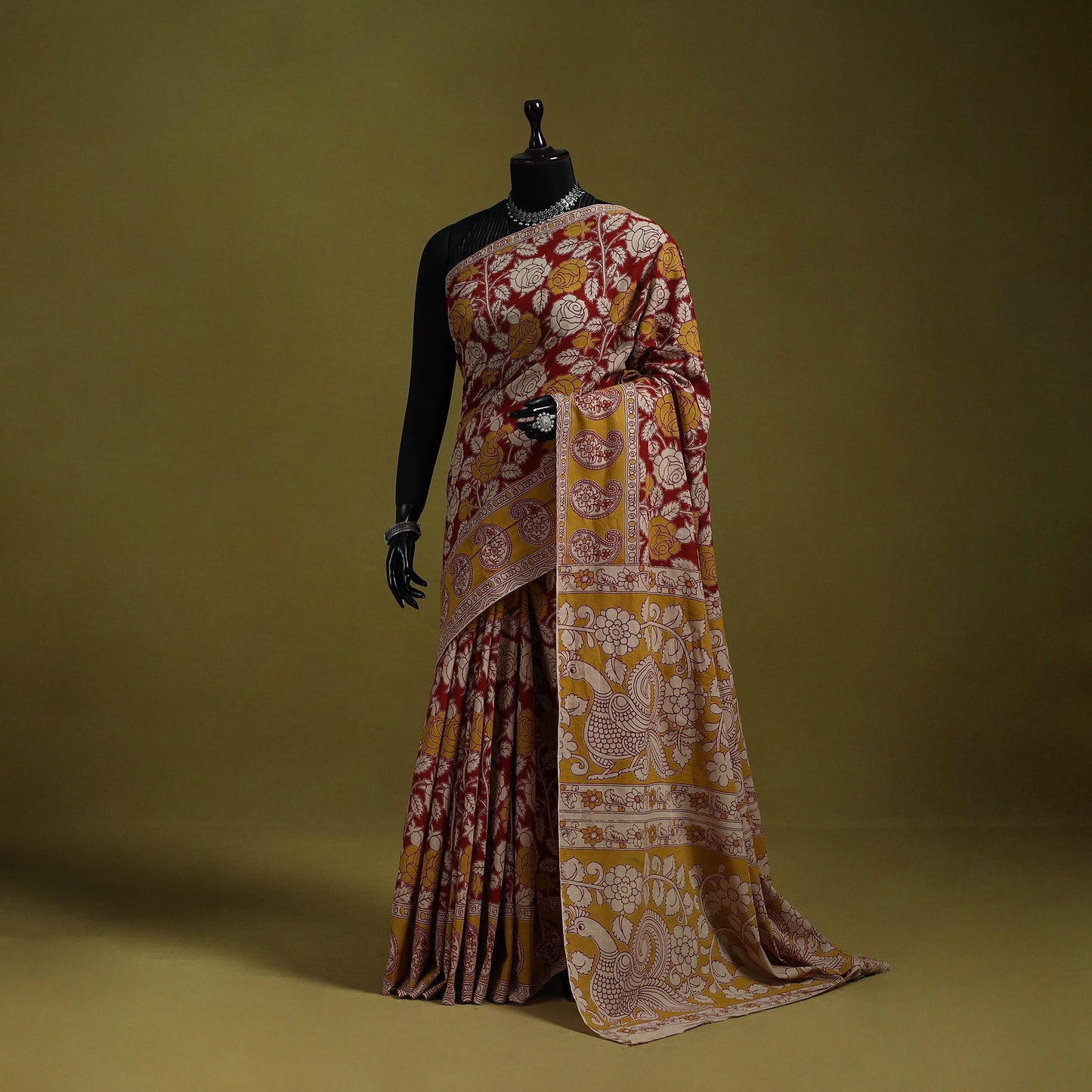 Printed cotton nellore kalamkari saree 36 - handcrafted