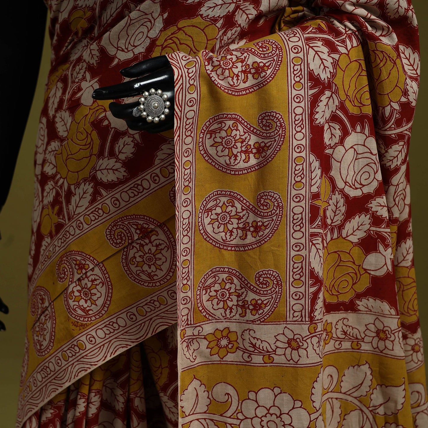 Printed cotton nellore kalamkari saree 36 - handcrafted