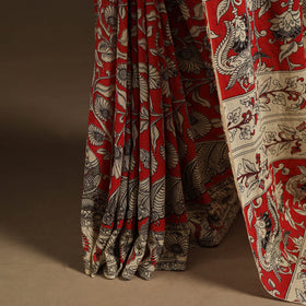 Red - printed cotton nellore kalamkari saree 72