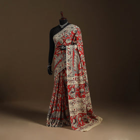 Red - printed cotton nellore kalamkari saree 72