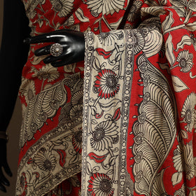 Red - printed cotton nellore kalamkari saree 72