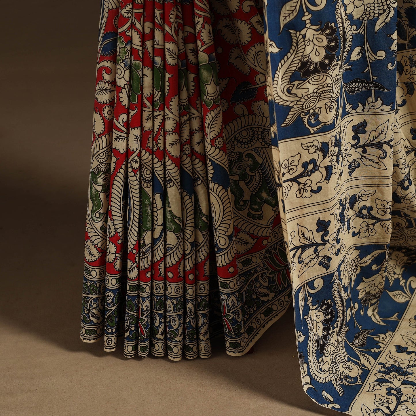 Red - printed cotton nellore kalamkari saree 84