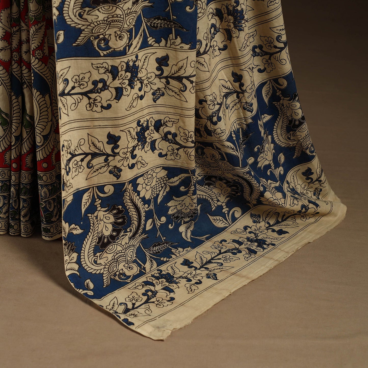 Red - printed cotton nellore kalamkari saree 84