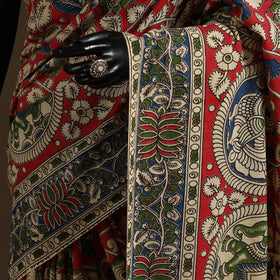 Red - printed cotton nellore kalamkari saree 84