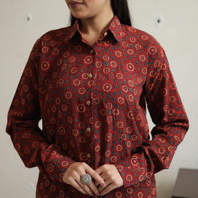 Red - printed cotton co-ord set 06 - handcrafted