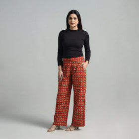 Buy Block Printed Cotton Pedana Kalamkari Palazzo