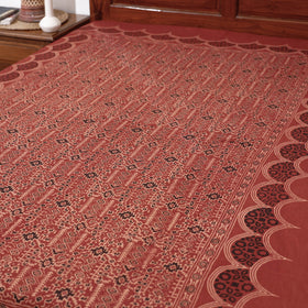  Ajrakh Block Printed Cotton Single Bed Cover 