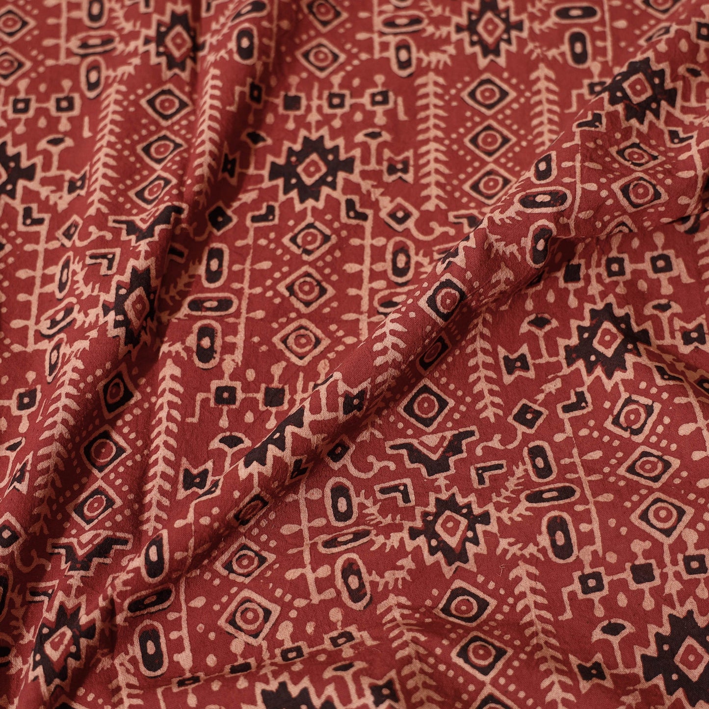  Ajrakh Block Printed Cotton Single Bed Cover 