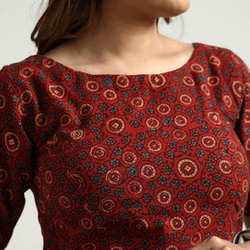 Buy Ajrakh Block Printed Cotton Stitched Blouse Online at iTokri.com
