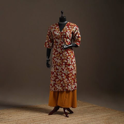 Printed cotton straight kalamkari kurta for women 26
