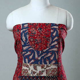 Red - printed cotton unstitched kurta material (2.5 meter)