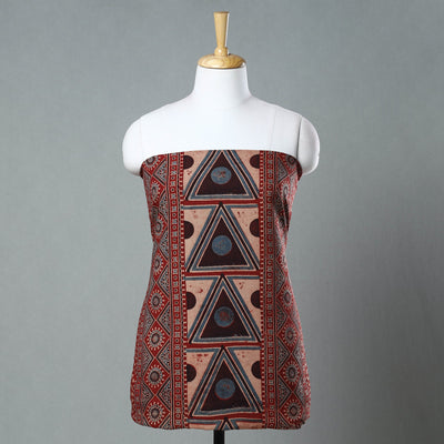  Ajrakh Block Printed Cotton Kurta Material - 3 meter 