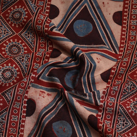  Ajrakh Block Printed Cotton Kurta Material - 3 meter 