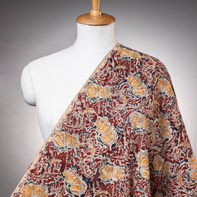  Block Printed Cotton Washed Kalamkari Fabric 