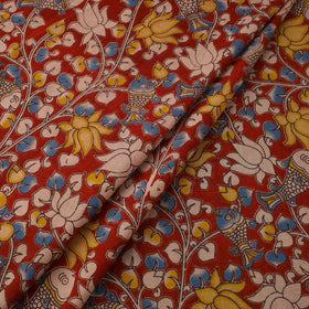 Red Printed Kalamkari Cotton Fabric