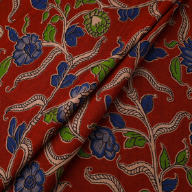Red Printed Kalamkari Cotton Fabric