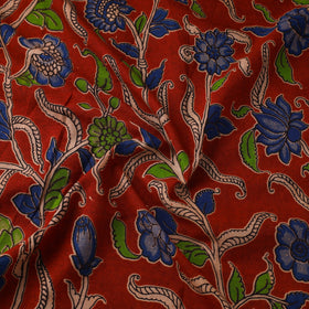 Red Printed Kalamkari Cotton Fabric
