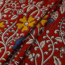 Red Printed Kalamkari Cotton Fabric