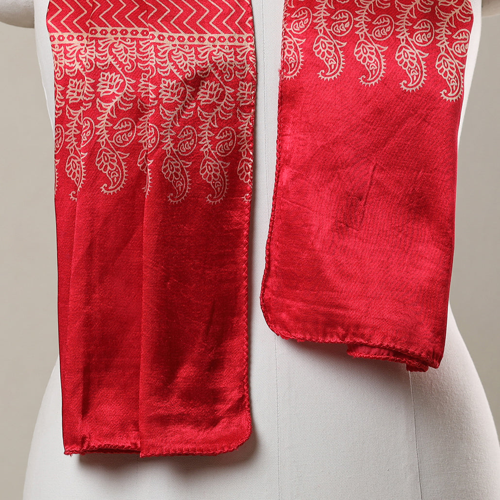  Ajrakh Printed Mashru Silk Stole 33 