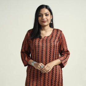  Ajrakh Block Printed Modal Silk Kurta with Palazzo Set 