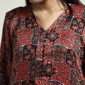  Ajrakh Block Printed Modal Silk Kurta with Palazzo Set 