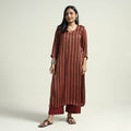  Ajrakh Block Printed Modal Silk Kurta with Palazzo Set 
