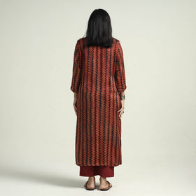  Ajrakh Block Printed Modal Silk Kurta with Palazzo Set 
