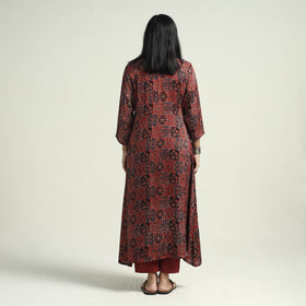  Ajrakh Block Printed Modal Silk Kurta with Palazzo Set 