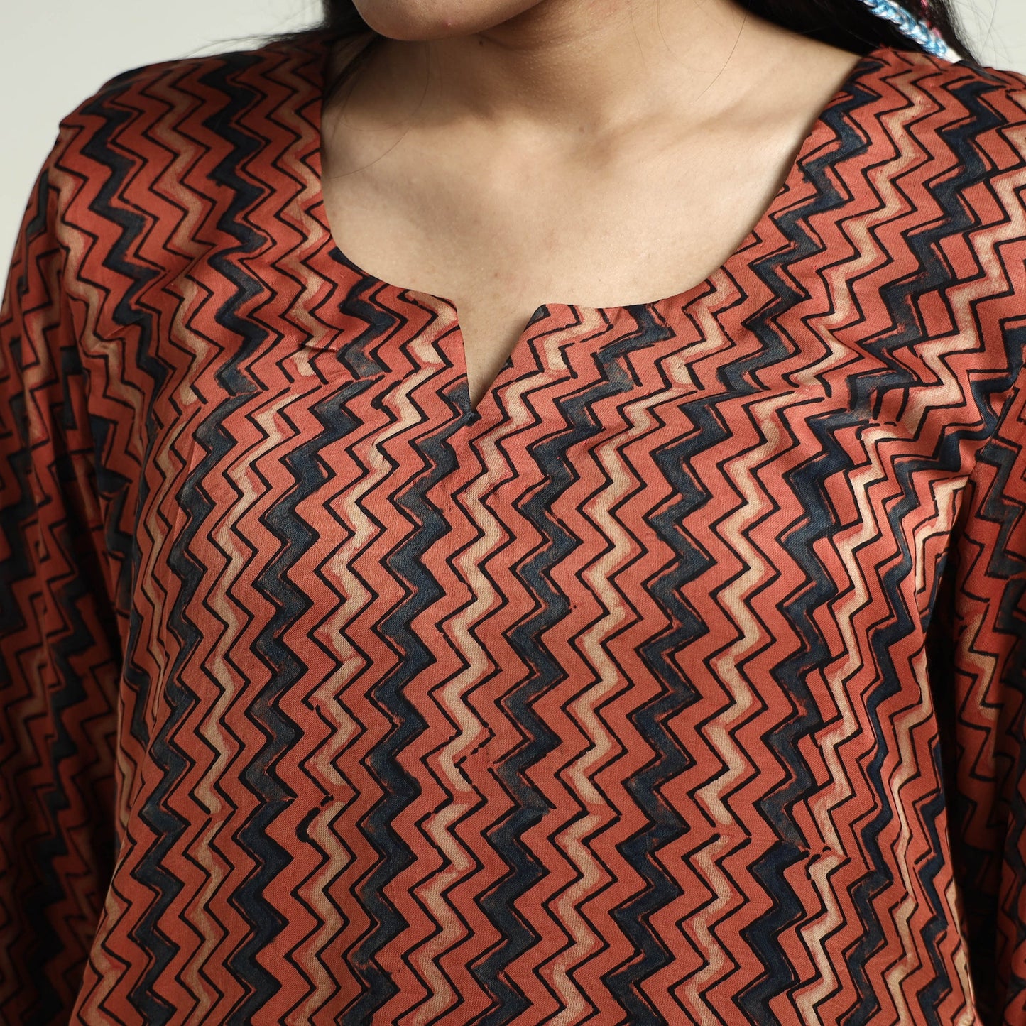  Ajrakh Block Printed Modal Silk Kurta with Palazzo Set 