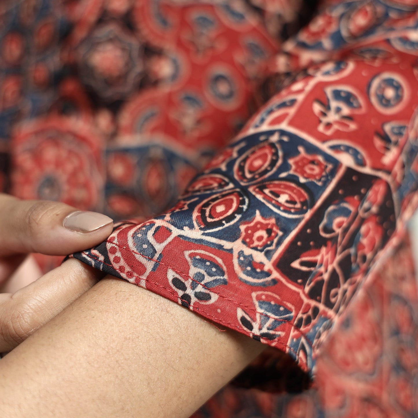  Ajrakh Block Printed Modal Silk Kurta with Palazzo Set 