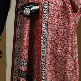 Red - printed natural dyed maheshwari silk bagh dupatta 61