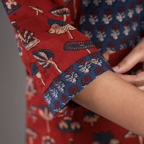 Ajrakh Block Printing Cotton Red Kurta with Palazzo Set 