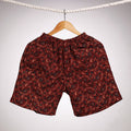 Red - printing cotton unisex boxer/shorts - handcrafted