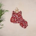 Red - pure cotton baby girls floral top & shorts (6-12
