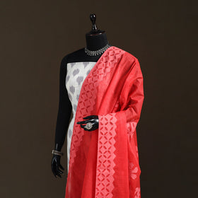 Pure cotton barmer cutwork applique dupatta 02 - handcrafted
