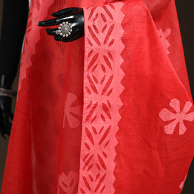 Pure cotton barmer cutwork applique dupatta 03 - handcrafted