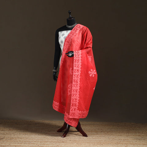 Pure cotton barmer cutwork applique dupatta 03 - handcrafted