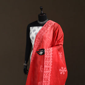 Pure cotton barmer cutwork applique dupatta 03 - handcrafted