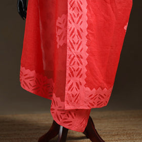 Pure cotton barmer cutwork applique dupatta 03 - handcrafted