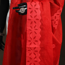 Pure cotton barmer cutwork applique dupatta 04 - handcrafted