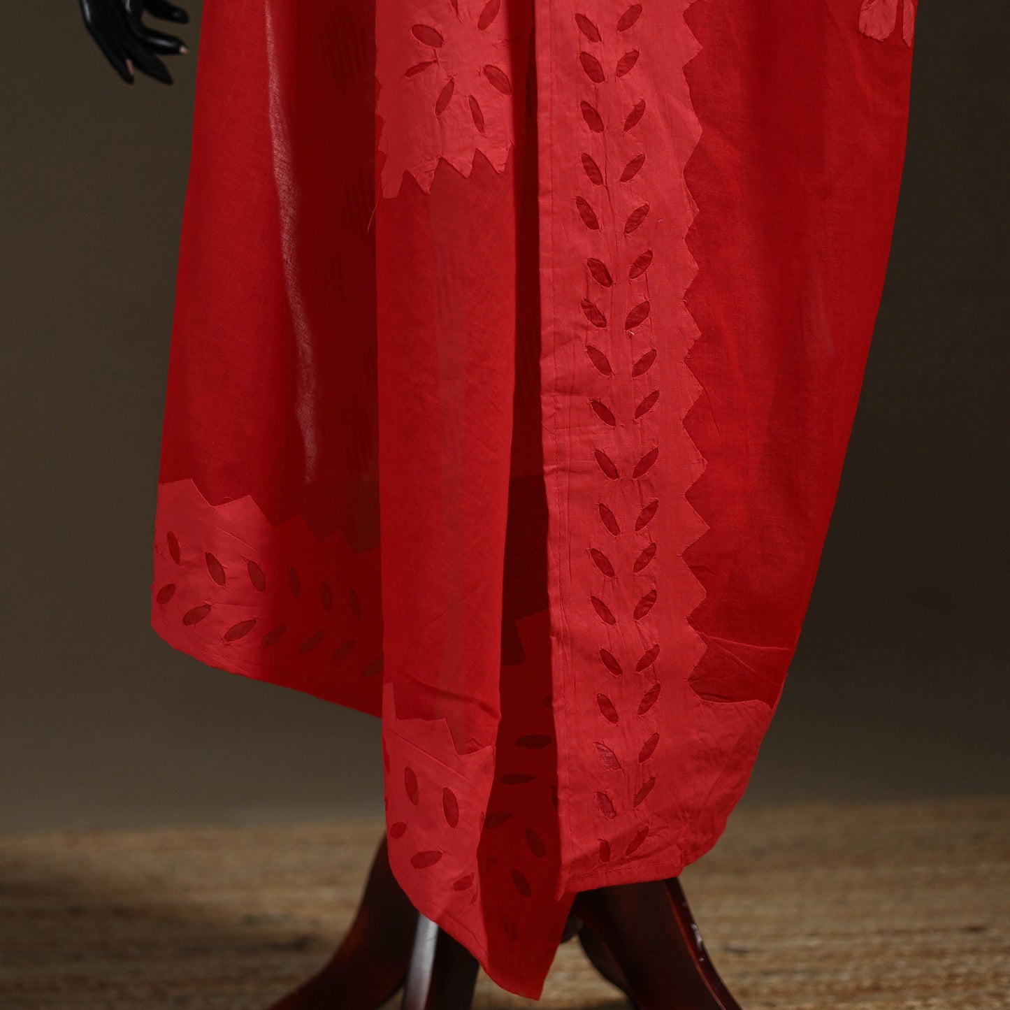 Pure cotton barmer cutwork applique dupatta 13 - handcrafted