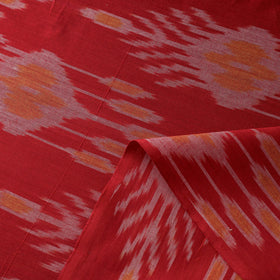  Red Pure Cotton Central Asian Pochampally Ikat Fabric