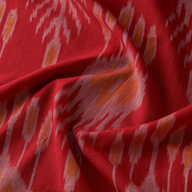  Red Pure Cotton Central Asian Pochampally Ikat Fabric