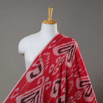  Red Pure Cotton Central Asian Pochampally Ikat Fabric