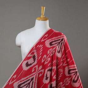  Red Pure Cotton Central Asian Pochampally Ikat Fabric