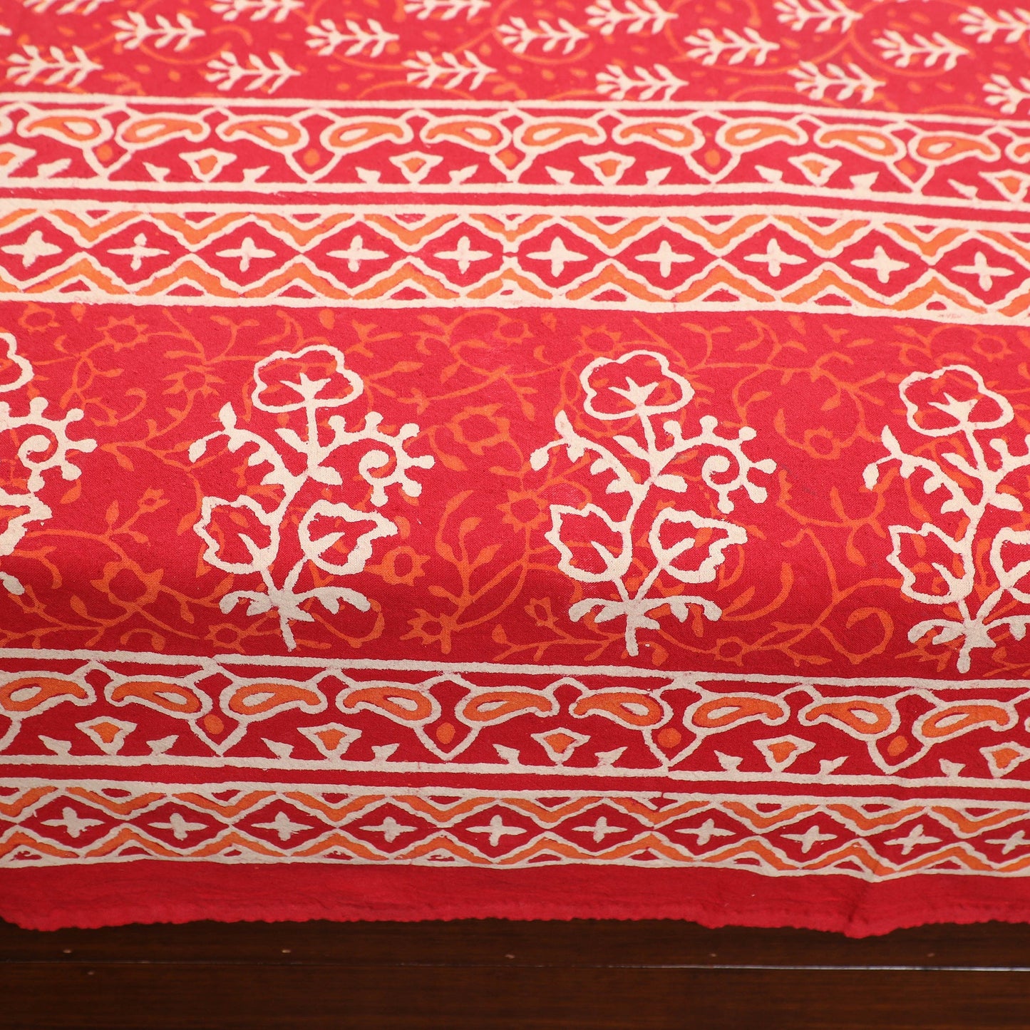 Red - pure cotton double bagru bed cover set 05
