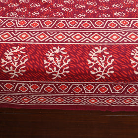 Red Pure Cotton Double Bagru Print Bed Cover Set