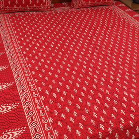 Red - pure cotton double bagru bed cover set 18